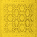 Square Oriental Yellow Traditional Rug, abs2495yw