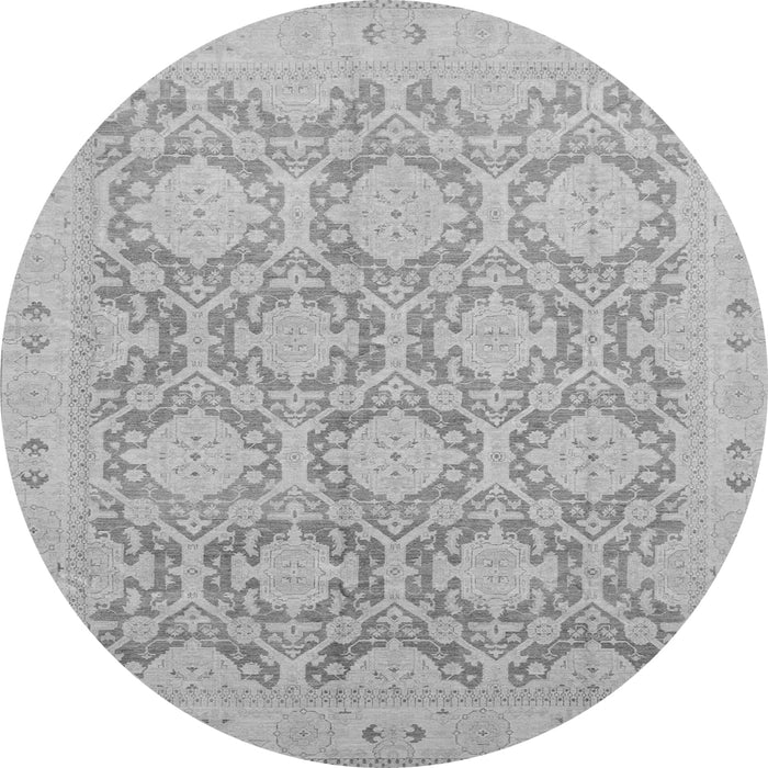 Round Oriental Gray Traditional Rug, abs2495gry