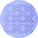 Round Oriental Blue Traditional Rug, abs2495blu