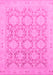 Machine Washable Oriental Pink Traditional Rug, wshabs2495pnk