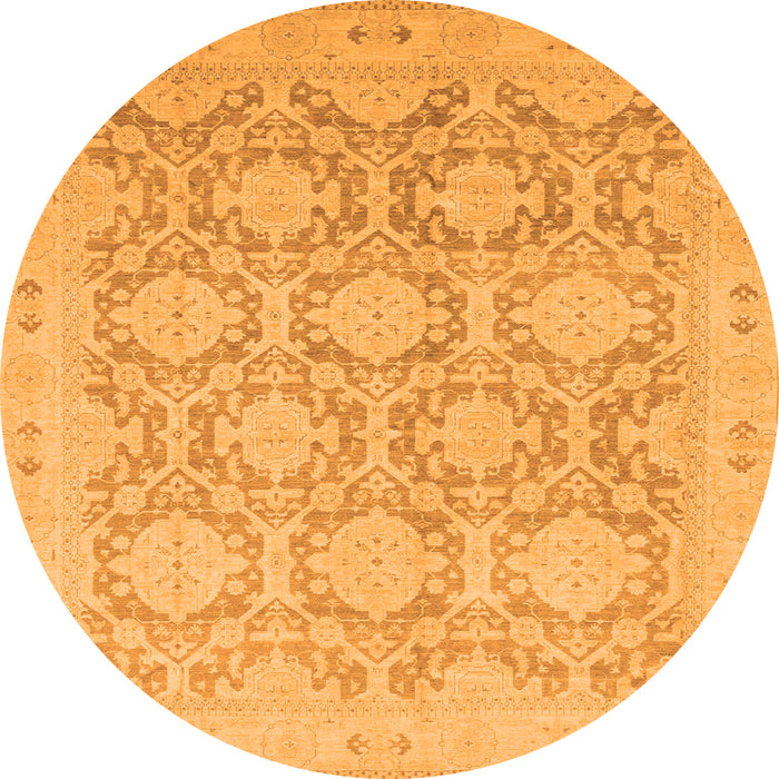 Round Oriental Orange Traditional Rug, abs2495org