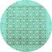 Round Oriental Light Blue Traditional Rug, abs2496lblu