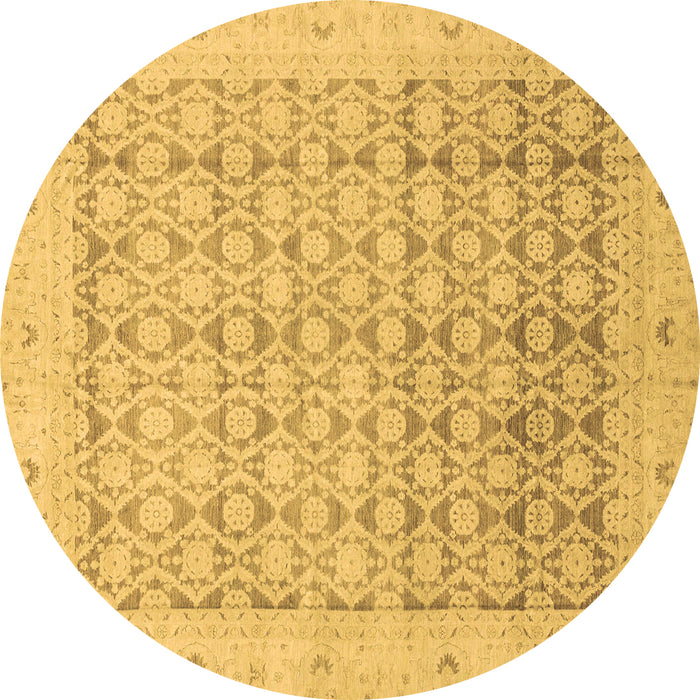 Round Oriental Brown Traditional Rug, abs2496brn
