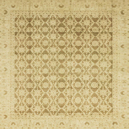 Square Abstract Orange Gold Oriental Rug, abs2496