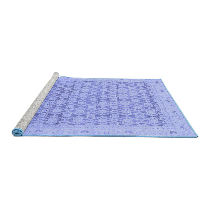 Sideview of Machine Washable Oriental Blue Traditional Rug, wshabs2496blu