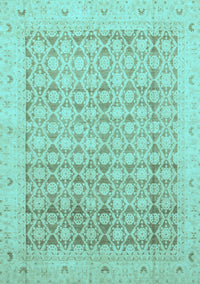 Oriental Light Blue Traditional Rug, abs2496lblu