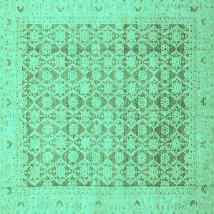 Square Oriental Turquoise Traditional Rug, abs2496turq