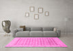 Machine Washable Oriental Pink Traditional Rug in a Living Room, wshabs2496pnk