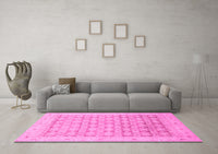 Machine Washable Oriental Pink Traditional Rug, wshabs2496pnk