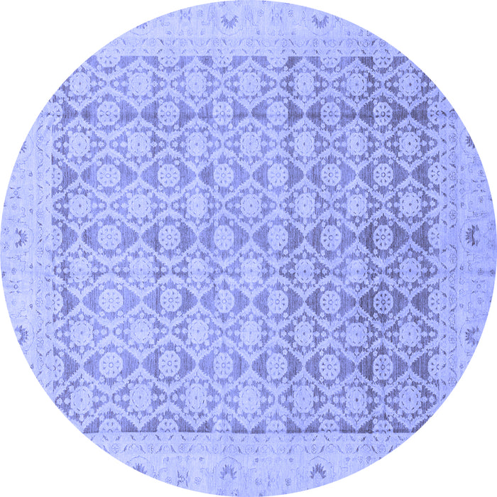 Round Oriental Blue Traditional Rug, abs2496blu