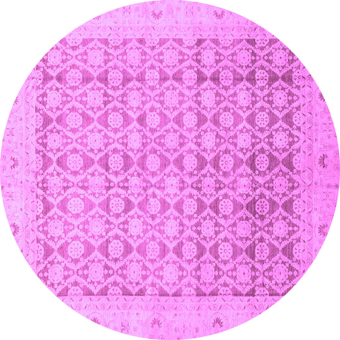 Round Machine Washable Oriental Purple Traditional Area Rugs, wshabs2496pur