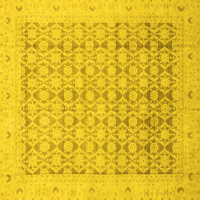 Square Oriental Yellow Traditional Rug, abs2496yw