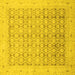 Square Oriental Yellow Traditional Rug, abs2496yw