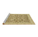 Sideview of Machine Washable Abstract Cinnamon Brown Rug, wshabs2497
