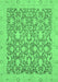 Machine Washable Oriental Emerald Green Traditional Area Rugs, wshabs2497emgrn