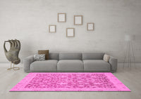 Machine Washable Oriental Pink Traditional Rug, wshabs2497pnk