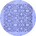 Round Oriental Blue Traditional Rug, abs2497blu