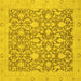 Square Oriental Yellow Traditional Rug, abs2497yw