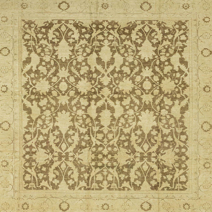 Square Abstract Cinnamon Brown Oriental Rug, abs2497
