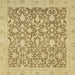 Square Abstract Cinnamon Brown Oriental Rug, abs2497