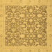 Square Oriental Brown Traditional Rug, abs2497brn