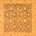 Square Machine Washable Oriental Orange Traditional Area Rugs, wshabs2497org