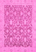 Machine Washable Oriental Pink Traditional Rug, wshabs2497pnk