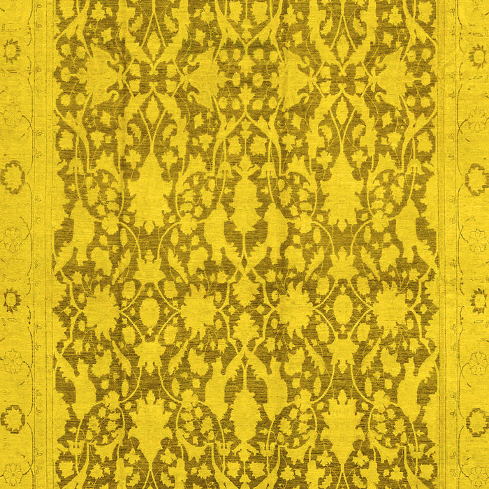 Machine Washable Oriental Yellow Traditional Rug, wshabs2497yw