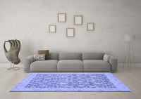 Machine Washable Oriental Blue Traditional Rug, wshabs2497blu