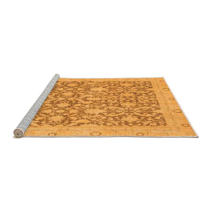 Sideview of Machine Washable Oriental Orange Traditional Area Rugs, wshabs2497org