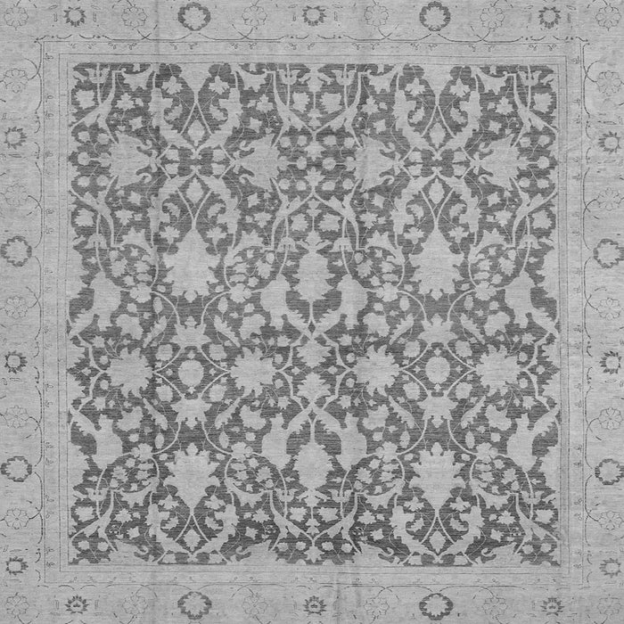 Square Oriental Gray Traditional Rug, abs2497gry