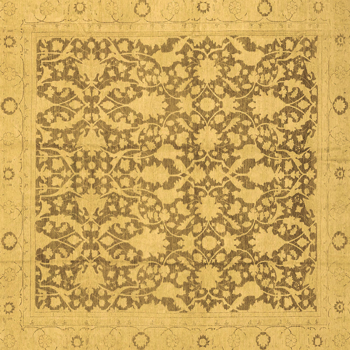 Square Machine Washable Oriental Brown Traditional Rug, wshabs2497brn