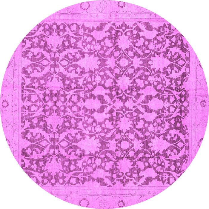 Round Machine Washable Oriental Purple Traditional Area Rugs, wshabs2497pur
