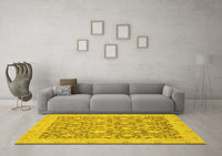 Machine Washable Oriental Yellow Traditional Rug, wshabs2497yw