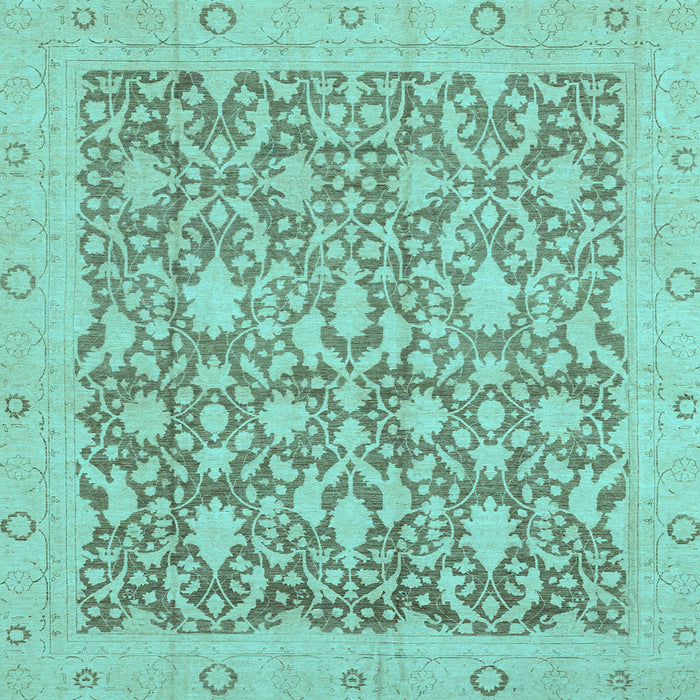 Square Oriental Light Blue Traditional Rug, abs2497lblu
