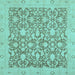 Square Oriental Light Blue Traditional Rug, abs2497lblu