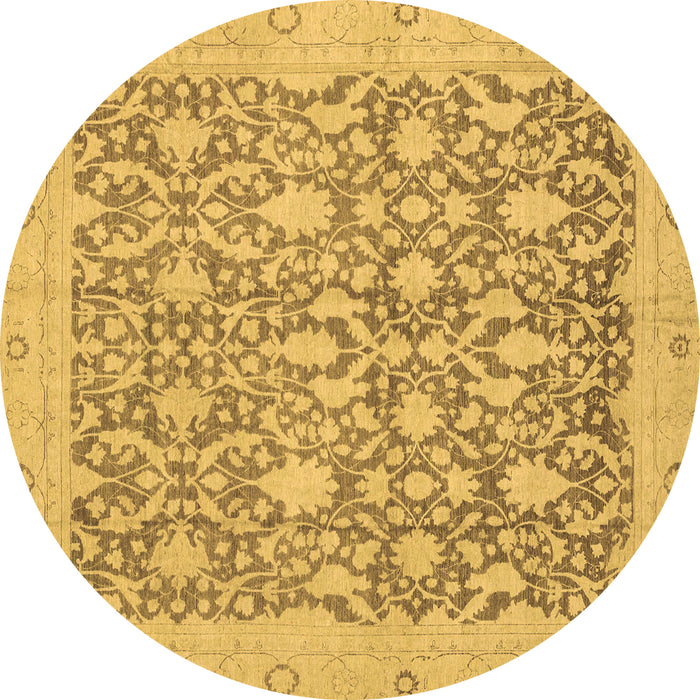Round Oriental Brown Traditional Rug, abs2497brn