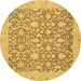 Round Oriental Brown Traditional Rug, abs2497brn