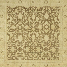 Square Machine Washable Abstract Cinnamon Brown Rug, wshabs2497