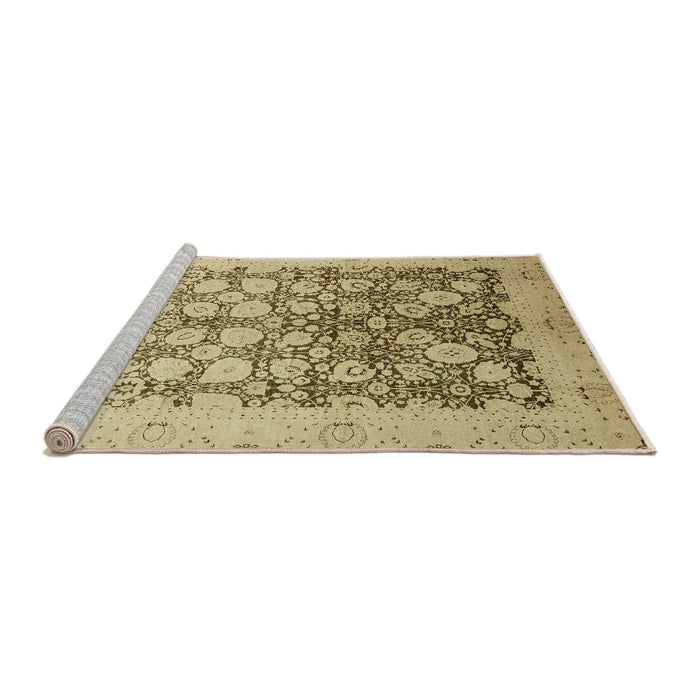 Sideview of Machine Washable Abstract Light Brown Rug, wshabs2498