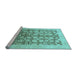 Sideview of Machine Washable Oriental Light Blue Traditional Rug, wshabs2498lblu