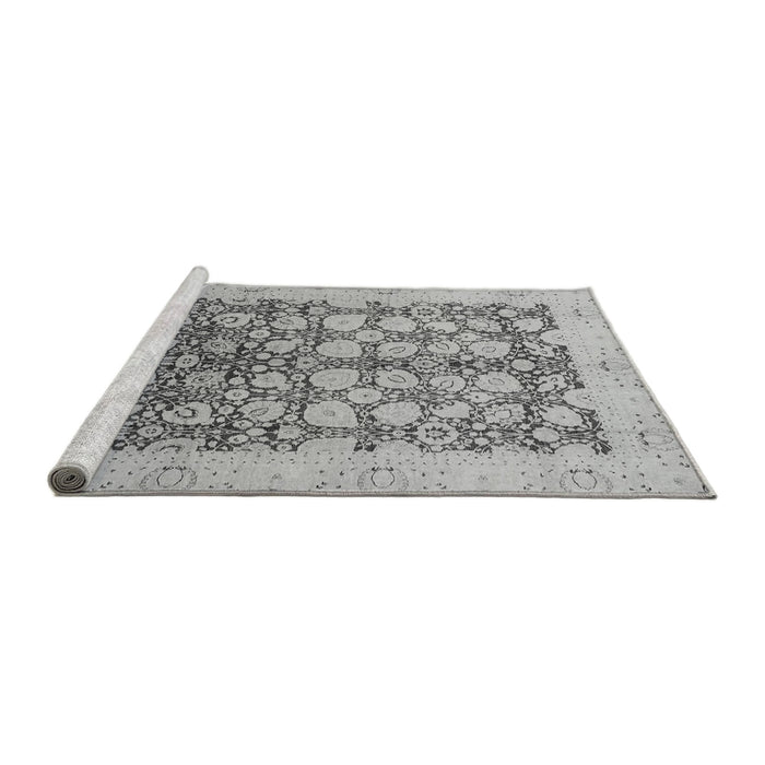 Sideview of Machine Washable Oriental Gray Traditional Rug, wshabs2498gry