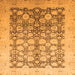 Square Machine Washable Oriental Orange Traditional Area Rugs, wshabs2498org