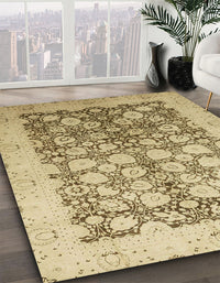 Abstract Light Brown Oriental Rug, abs2498