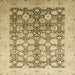 Square Abstract Light Brown Oriental Rug, abs2498