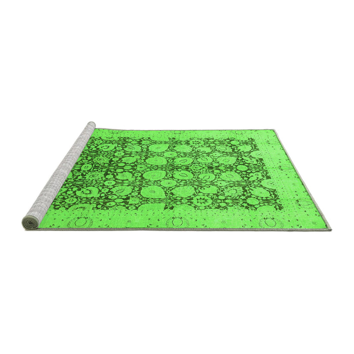 Sideview of Machine Washable Oriental Green Traditional Area Rugs, wshabs2498grn
