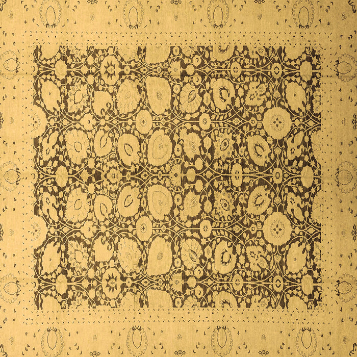 Square Machine Washable Oriental Brown Traditional Rug, wshabs2498brn