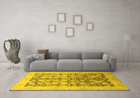 Machine Washable Oriental Yellow Traditional Rug, wshabs2498yw