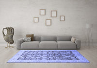 Machine Washable Oriental Blue Traditional Rug, wshabs2498blu