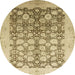 Round Machine Washable Abstract Light Brown Rug, wshabs2498